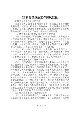 2024年旗爱国卫生工作情况汇报