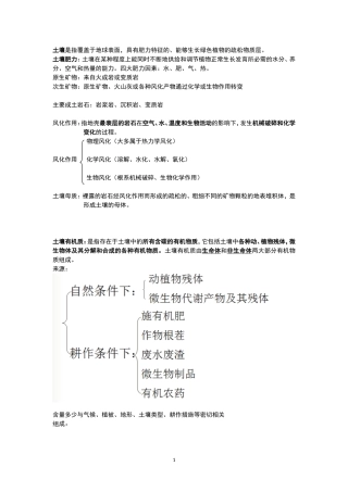 土壤学复习重点要义