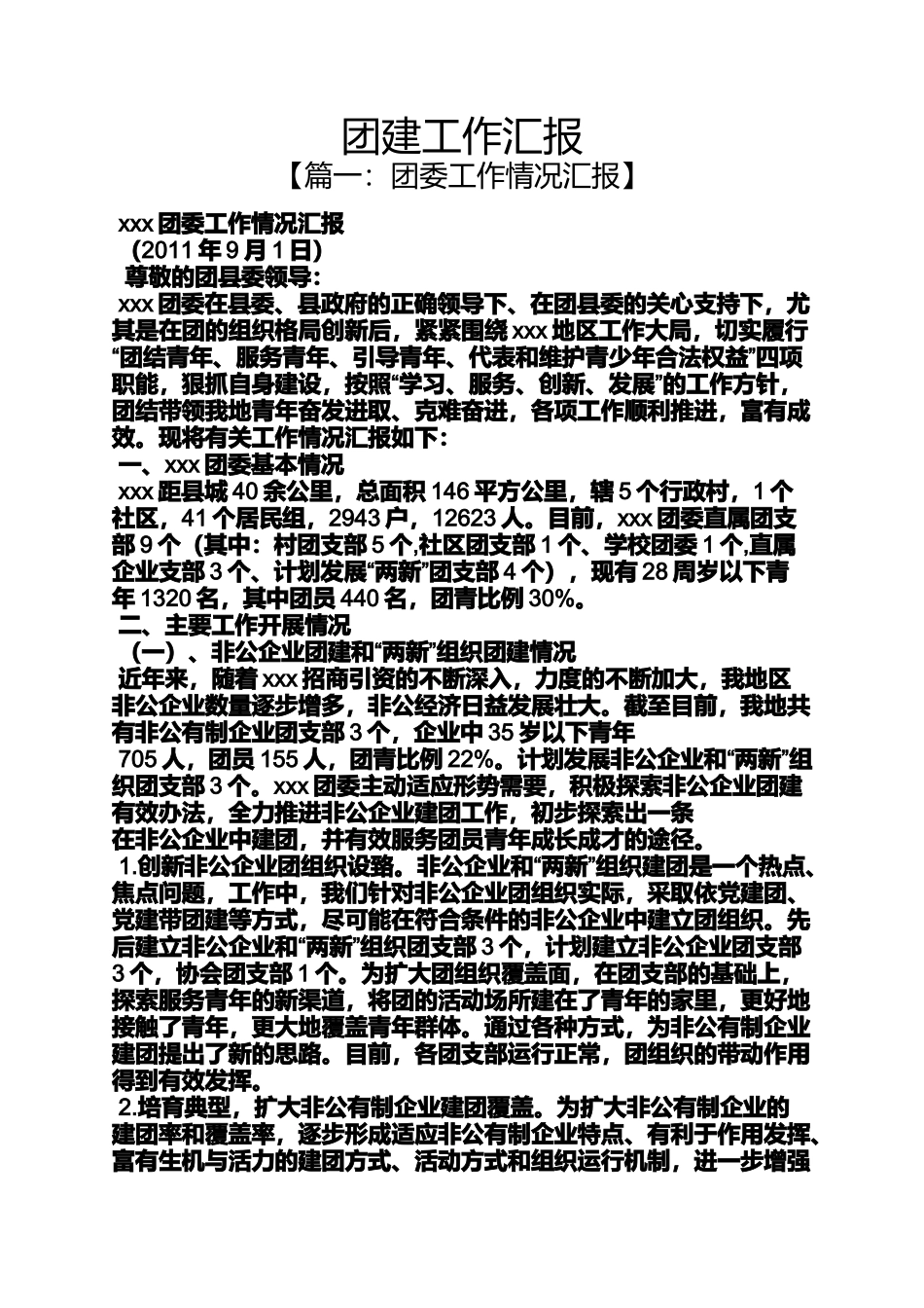 团建工作汇报_第1页