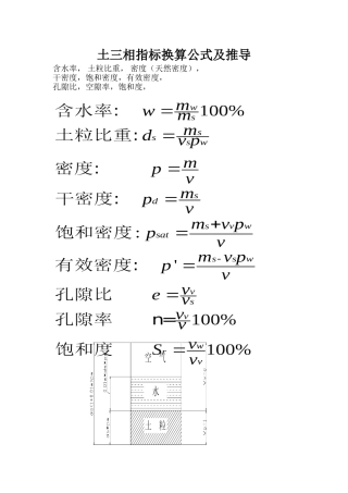 土三相指标换算公式及推导
