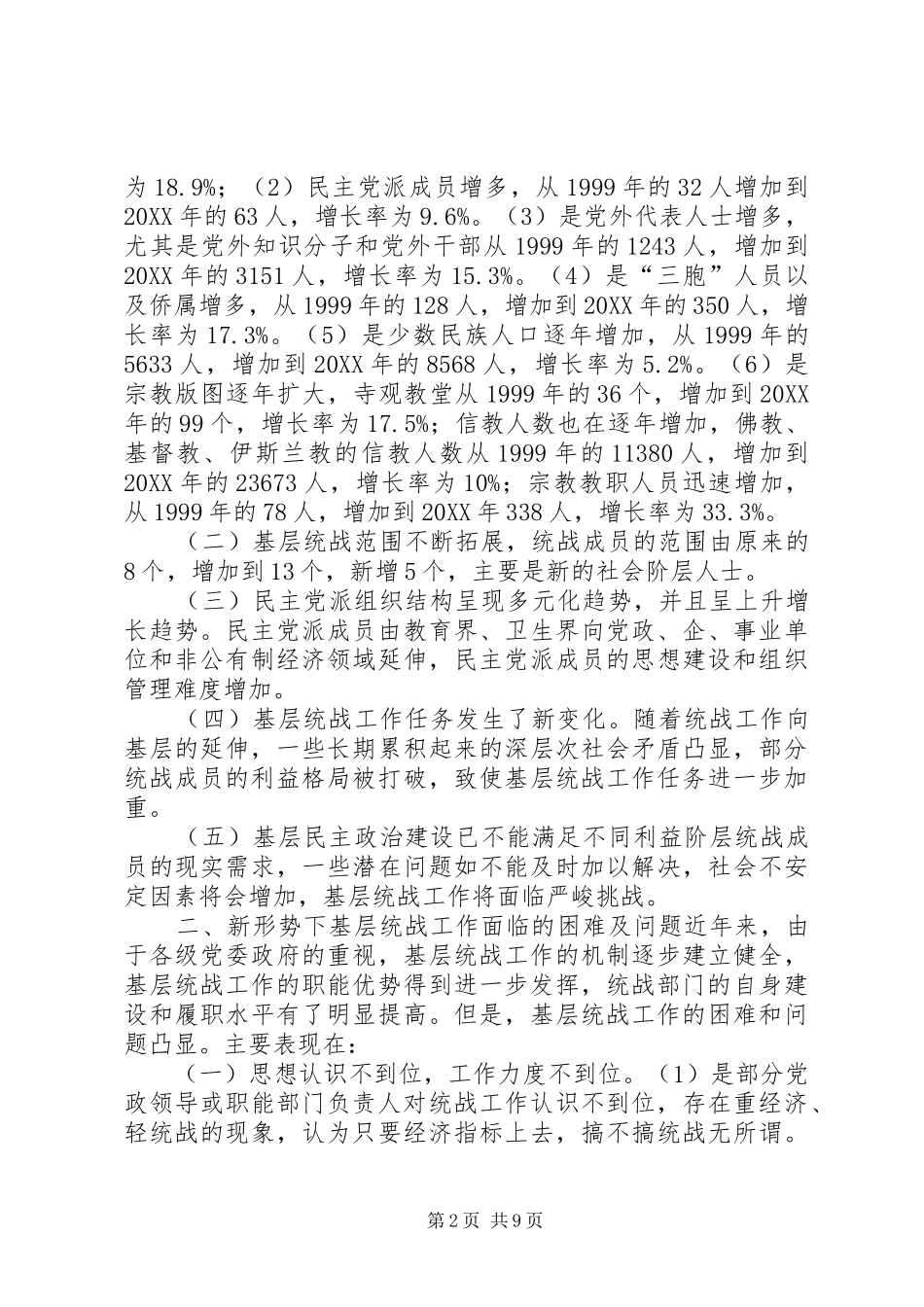 2024年基层统战工作调研报告_第2页