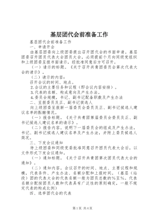 2024年基层团代会前准备工作