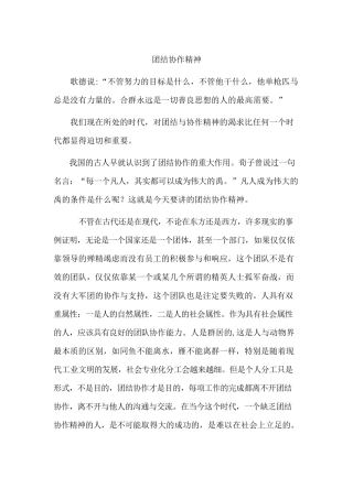 团结协作精神