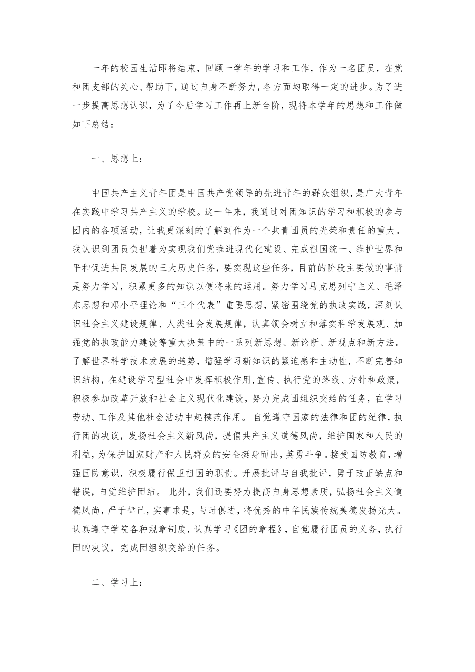 团员个人总结范文_第2页