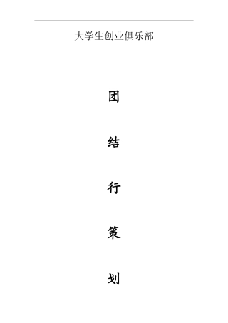 团结行策划书