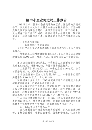 2024年区中小企业促进局工作报告