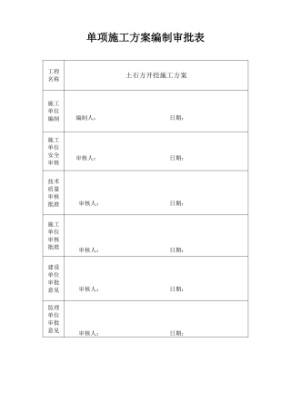 土石方开挖施工方案