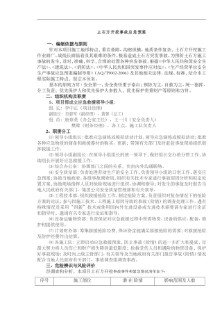 土石方开挖应急预案