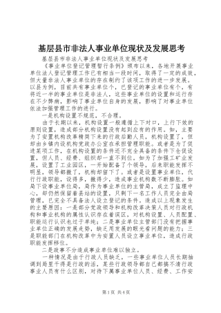 2024年基层县市非法人事业单位现状及发展思考