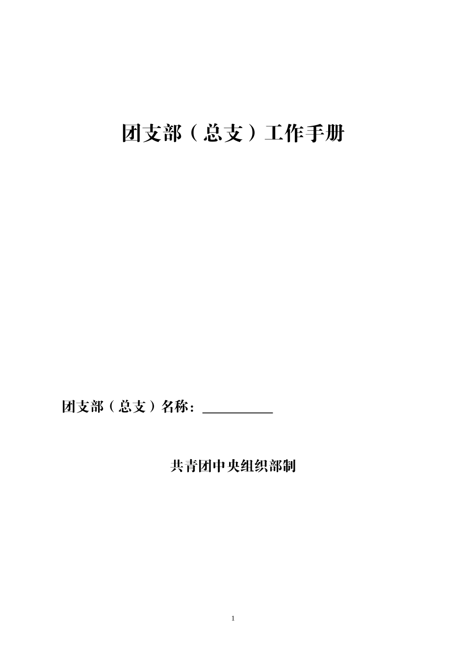 团支部(总支)工作手册_第1页