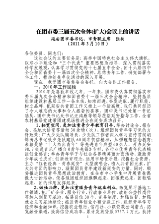 团市委三届五次全会工作报告(综合稿)(1)