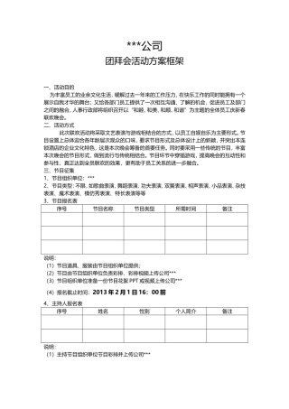 团拜会活动框架