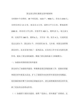 团支部五四红旗团支部申报材料
