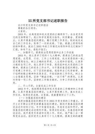 2024年所党支部书记述职报告