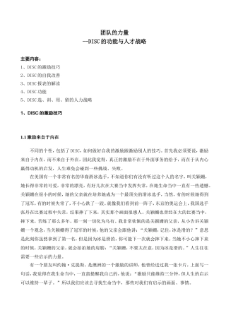 团队的力量—DISC