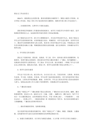 团总支工作总结范文