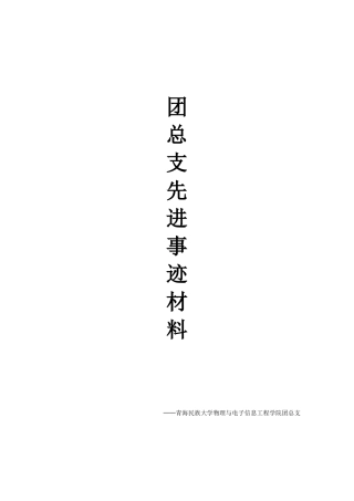 团总支先进事迹材料