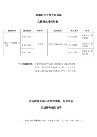 团委、院学生会文字资料考评细则doc