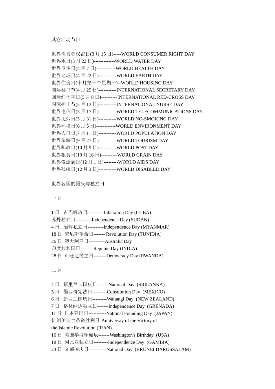 外国节日大全（百）_第2页