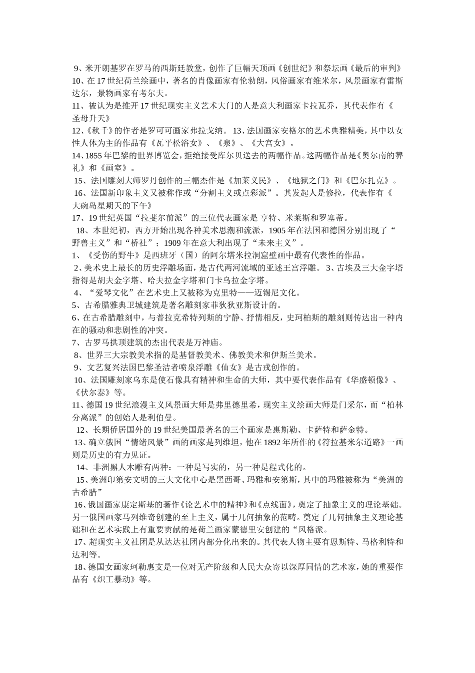 外国美术史复习资料(重点)_第3页