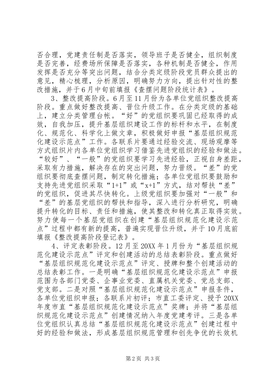 2024年基层组织规范化建设示范点创建活动的实施方案_第2页