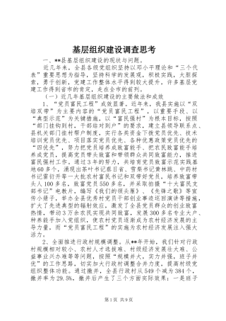 2024年基层组织建设调查思考