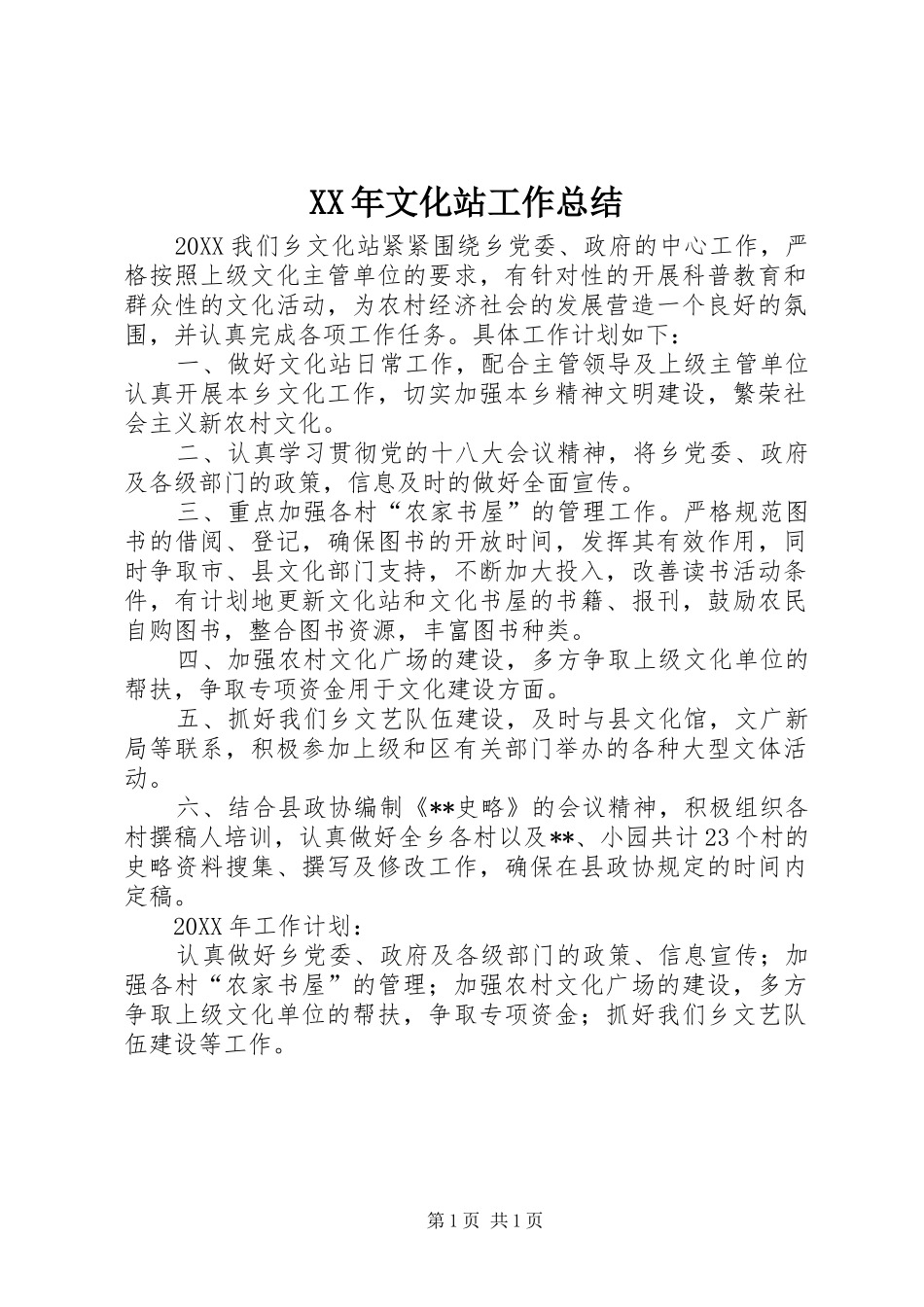 2024年文化站工作总结_第1页