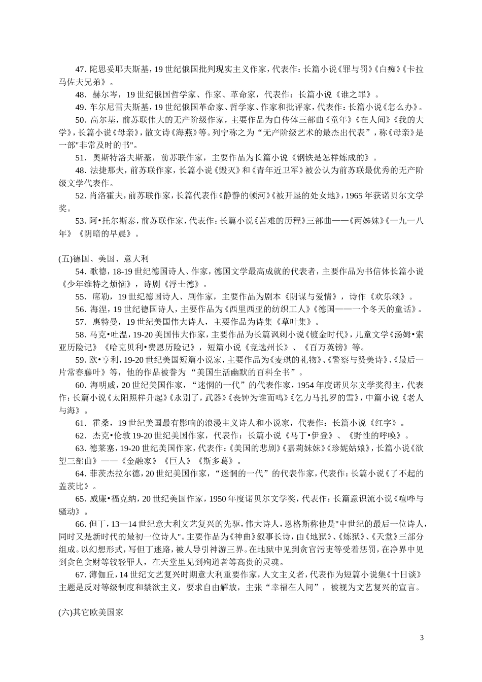 外国文学常识识记84题_第3页