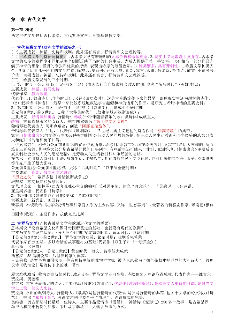 外国文学史笔记(朱维之+王立新)_第2页