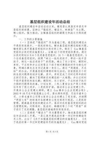 2024年基层组织建设年活动总结