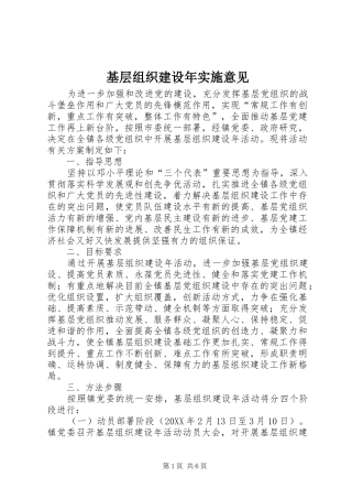 2024年基层组织建设年实施意见