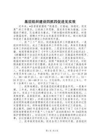 2024年基层组织建设四抓四促进见实效