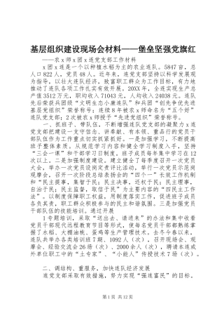 2024年基层组织建设现场会材料堡垒坚强党旗红