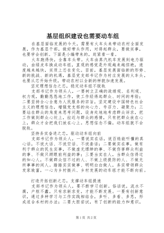 2024年基层组织建设也需要动车组