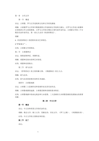 外国文学史自考大纲(2017年版)
