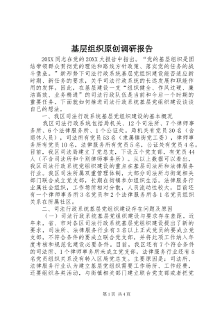 2024年基层组织原创调研报告