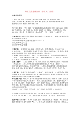 外汇交易基础知识