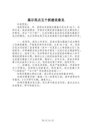 2024年基示范点五个抓建设意见