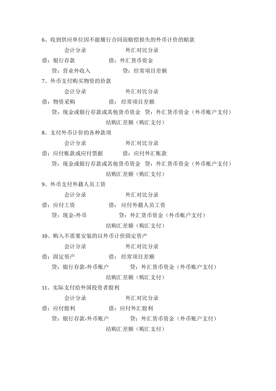 外汇收支情况表所涉主要外汇经济-业务事项会计分录解释_第2页
