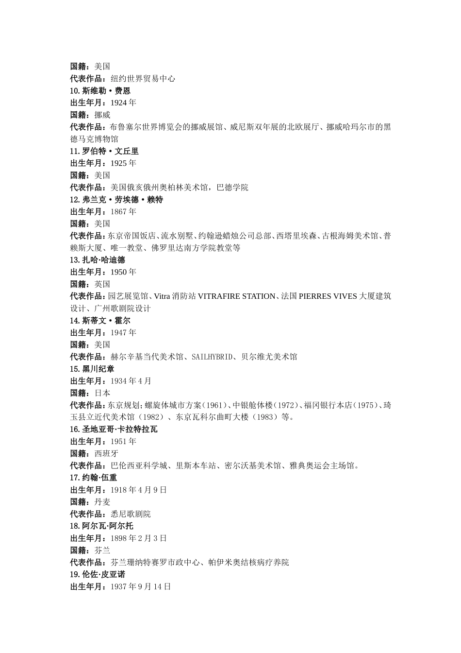 外建筑师及作品表_第2页