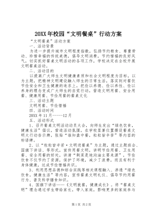 2024年校园文明餐桌行动方案