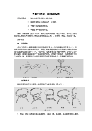 外科打结法、剪线和拆线