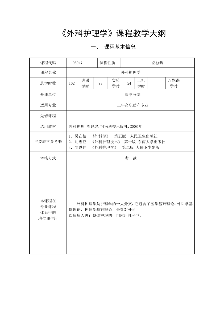外科护理学(同名5089)_第1页