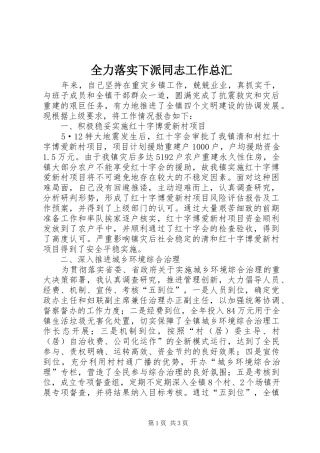 2024年全力落实下派同志工作总汇