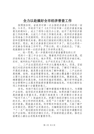 2024年全力以赴搞好全市经济普查工作