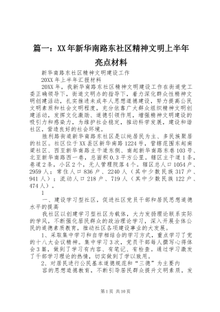 2024年新华南路东社区精神文明上半年亮点材料