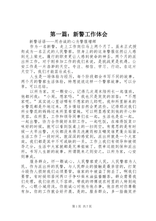 2024年新警工作体会