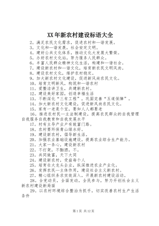 2024年新农村建设标语大全