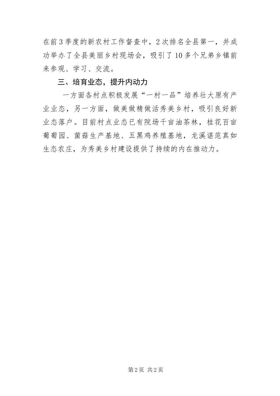 2024年新农村建设亮点工作汇报_第2页