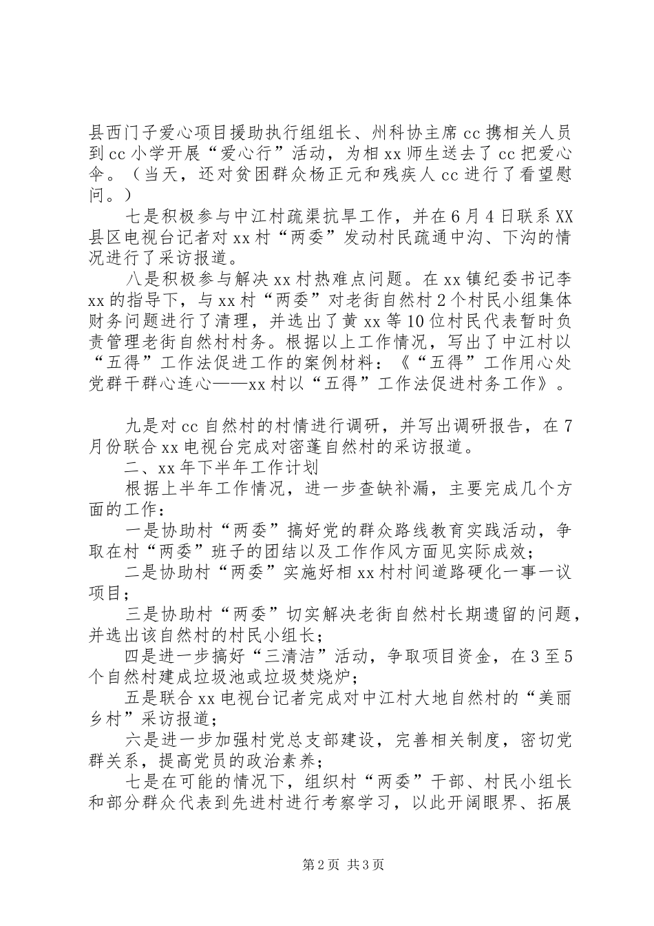 2024年新农村建设上半年工作总结_第2页